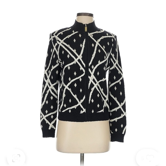 St. John Sweaters - St. John Printed Mock Neck Sweater